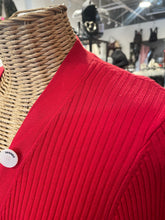 Load image into Gallery viewer, SANDRO Tomato Red Viscose blend Ribbed cardigan Sweater, Size 4=XL