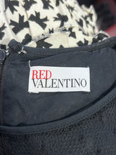 Load image into Gallery viewer, RED Valentino white & black sleeveless bow print Ruffle Dress, Size S Gently Worn