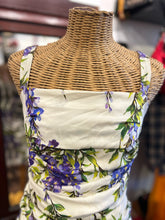Load image into Gallery viewer, Dolce & Gabbana White & Purple Silk Floral ruched Dress, Size 44