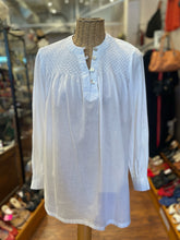Load image into Gallery viewer, Layla White Cotton Pintucks Tunic Top, Size S

