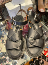Load image into Gallery viewer, Robert Clergerie Black &amp; Gray Leather Platform Sandal, Size 39.5
