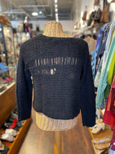 Load image into Gallery viewer, Raquel Allegra Black alpaca blend Woven Gently worn Sweater, Size 0=XS