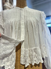 Load image into Gallery viewer, ISABEL MARANT White Blend Prairie style Button Up Top