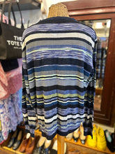 Load image into Gallery viewer, Missoni Navy & purple cotton & linen stripes lightweight Button Up Sweater