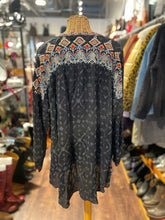 Load image into Gallery viewer, Johnny Was Navy Cupra Floral Longsleeve Button Up Top, Size XL