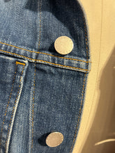 Load image into Gallery viewer, L'agence med wash Cotton Blend button down raw hem denim Jacket, Size S