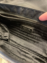 Load image into Gallery viewer, Prada Black & Green Tessuto Shoulder Purse W/Pockets, Gently Worn