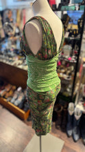 Load image into Gallery viewer, Jean P.Gaultier Soleil Green Polymide Floral ruched Sleeveless Dress, Size M