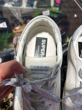 Load image into Gallery viewer, Golden Goose white & denim Leather Metallic laces sneakers, Size 38