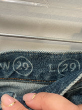 Load image into Gallery viewer, CHLOE Blue Cotton Denim brown acccents wide leg Jeans