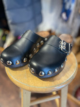 Load image into Gallery viewer, Ganni Black & silver Leather clogs, Duster Incl., Size 38