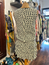 Load image into Gallery viewer, RED Valentino white & black sleeveless bow print Ruffle Dress, Size S Gently Worn