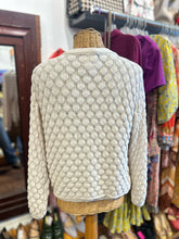 Load image into Gallery viewer, IVKO White Cotton Button Up bubble knit Sweater