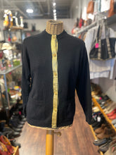 Load image into Gallery viewer, Yves Saint Laurent Vintage Black Merino Wool knit Longsleeve gold buttons Cardigan, AS IS-hole,Size 40