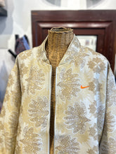 Load image into Gallery viewer, NIKE Beige and green Jacquard Leaves Bomber Zipper Jacket