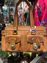Load image into Gallery viewer, Coach cognac Leather turn lock clasp Purse, Gently worn inside