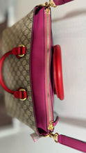 Load image into Gallery viewer, GUCCI tan,red&pink Monogram Detachable strap Purse