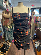Load image into Gallery viewer, Dolce & Gabbana Black and Red Silk Floral bustier back zipper Dress, AS IS-needs cleaning + minor repair, Size 44