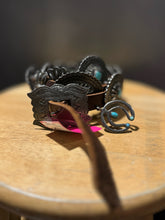 Load image into Gallery viewer, Adrienne Teeguarden Silver and brown Leather Western silver accent Belt, Size M/L