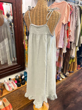 Load image into Gallery viewer, House No. 23 seafoam & lavender Cotton Crinkle Halter midi Dress