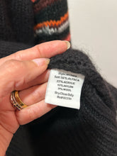 Load image into Gallery viewer, Johnny Was Black alpaca blend colorful sleeves Sweater, Size L