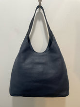 Load image into Gallery viewer, Prada Navy Leather Embossed Hobo Purse, Duster & Cards incl.