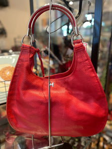 Christian Dior Red Leather W/Silver Hardware Hobo Purse