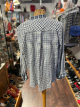 Load image into Gallery viewer, TWP Blue & White Cotton Checkered Button up Top, Size M