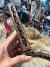 Load image into Gallery viewer, Coach Chestnut Leather W/lace up & coyote fur detail RARE Purse
