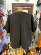 Load image into Gallery viewer, Erica Tanov Dark Brown Blend Short sleeve pocket Jacket