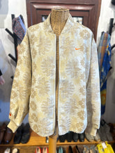 Load image into Gallery viewer, NIKE Beige and green Jacquard Leaves Bomber Zipper Jacket