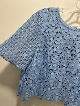Load image into Gallery viewer, Milly Sky Blue Poly Floral Lace NWT! Layering Top, Size M