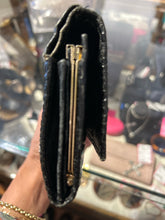 Load image into Gallery viewer, CHANEL Black Reptile leather tri-fold Wallet, Rare & Vintage AS IS condition