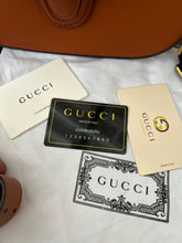Load image into Gallery viewer, GUCCI Chestnut Leather Horsebit crossbody Purse w/extra strap, duster incl.