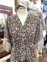 Load image into Gallery viewer, XIRENA Black & Pink Cotton Floral Drawstring waist Dress