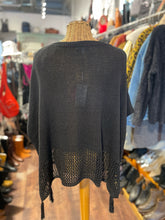 Load image into Gallery viewer, Johnny Was Black Cotton Blend Woven Tassles Poncho, Size O/S