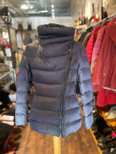 Load image into Gallery viewer, Mackage Navy Nylon quilt pattern Puffer asymmetrical Jacket
