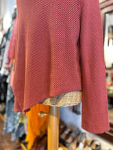 Load image into Gallery viewer, zulu & zephyr clay Cotton knit Asymmetrical mock neck Sweater