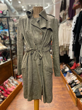 Load image into Gallery viewer, Cotelac Wheat Cotton &amp; Linen Waist Tie Button Up Trench, Suze 0=XS
