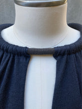 Load image into Gallery viewer, Brunello Cuccinelli Slate Cashmere/Silk Beaded Accents Structured Collar Top, Size M