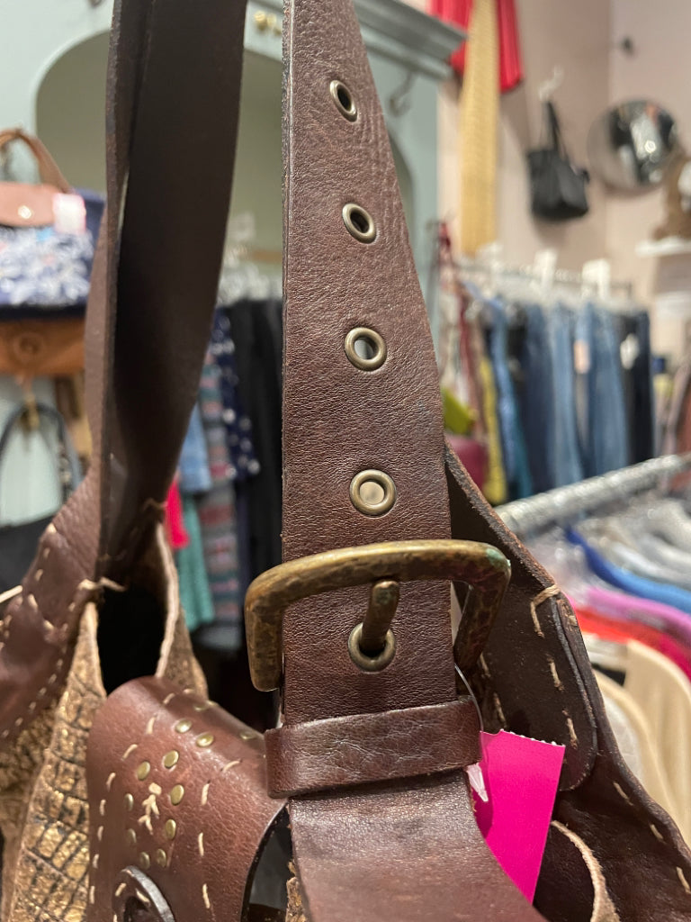 Henry Beguelin gold & brown Leather Printed Purse – Sola Lucy