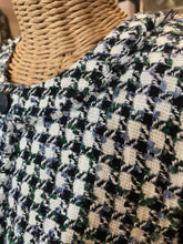 Load image into Gallery viewer, Veronica Beard White/Black/Green Tweed Sleeveless Dress, Size 8