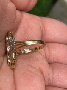Fine Jewelry Gold 14k Gold W/Diamond & Ruby Ring, Size 7