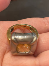 Load image into Gallery viewer, Made in Italy Gently Worn Two Toned 18 kt Gold Citrine Ring, Size 7
