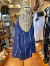 Load image into Gallery viewer, BSBEE Navy Cotton Faint White Stripes Tank Top, Size M