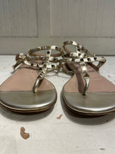 Load image into Gallery viewer, Used Valentino Gold Leather Studded Gladiator Sandal, Size 39
