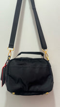 Load image into Gallery viewer, TUMI Black Nylon gold hardware Size crossbody Small Purse

