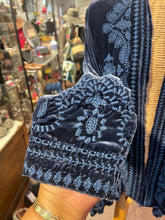 Load image into Gallery viewer, Johnny Was Blue Velvet long layering embroidered Top, Size M
