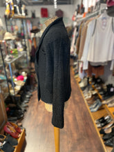 Load image into Gallery viewer, Pierre Morell Black &amp; Brown Wool fur trim Vintage Blazer, Size 38
