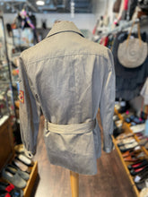 Load image into Gallery viewer, Saint Laurent Tan Cotton/Linen patches Belted Military Jacket, Size 42 AS IS-needs cleaning
